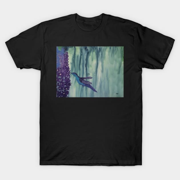 Midday Flight oil and watercolor painting by tabitha kremesec T-Shirt by Tabitha Kremesec 